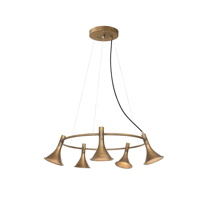 Megafon 5-Low Round pendant, Raw brass Konsthantverk