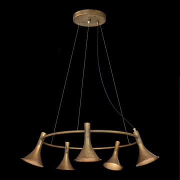 Megafon 5-Low Round pendant - Raw brass - Konsthantverk