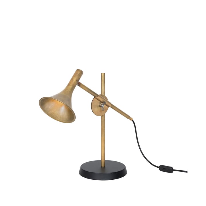 Megafon table lamp, Raw brass, black base Konsthantverk