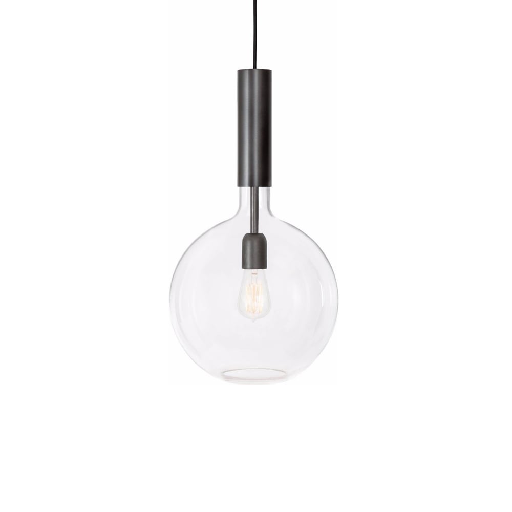 Konsthantverk Rosdala pendant Clear glass, black oxidized iron, small