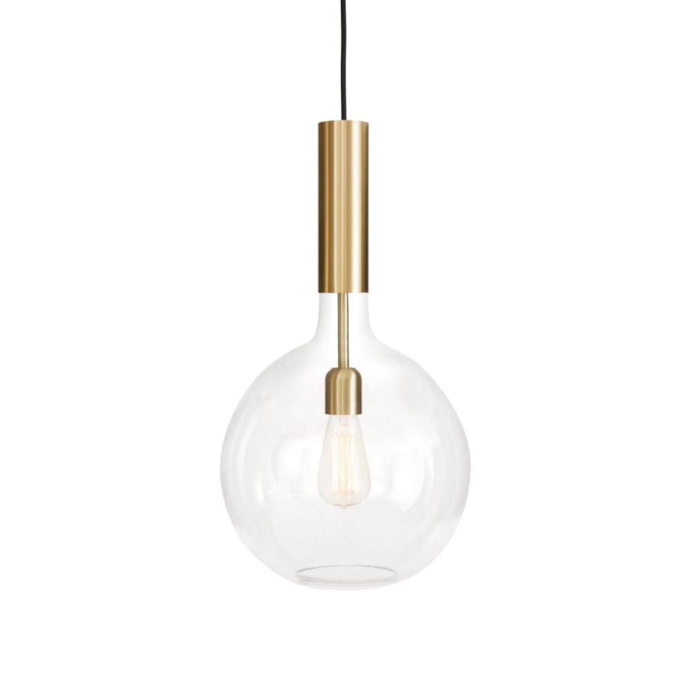 Konsthantverk Rosdala pendant Clear glass-brushed brass-large