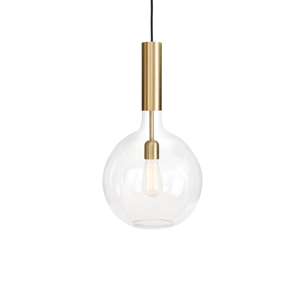 Konsthantverk Rosdala pendant Clear glass, brushed brass, small