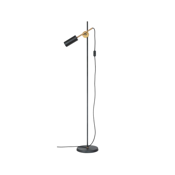 Stav 1 - Low floor lamp - Black/raw brass - Konsthantverk