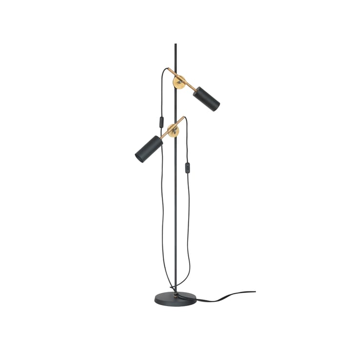 Stav 2 - Low floor lamp, Black/raw brass Konsthantverk