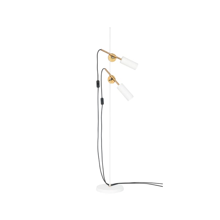 Stav 2 - Low floor lamp, White/raw brass Konsthantverk