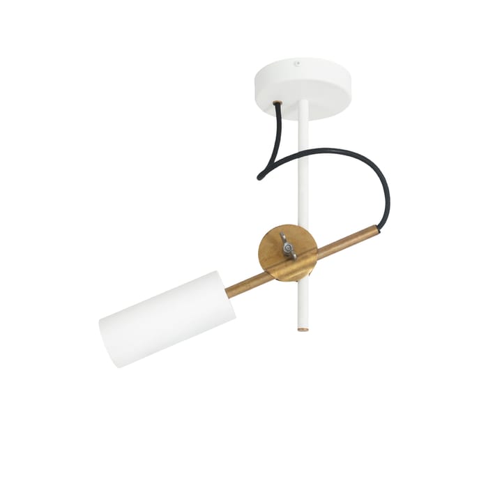 Stav ceiling lamp, White/raw brass, spotlight 1-light Konsthantverk