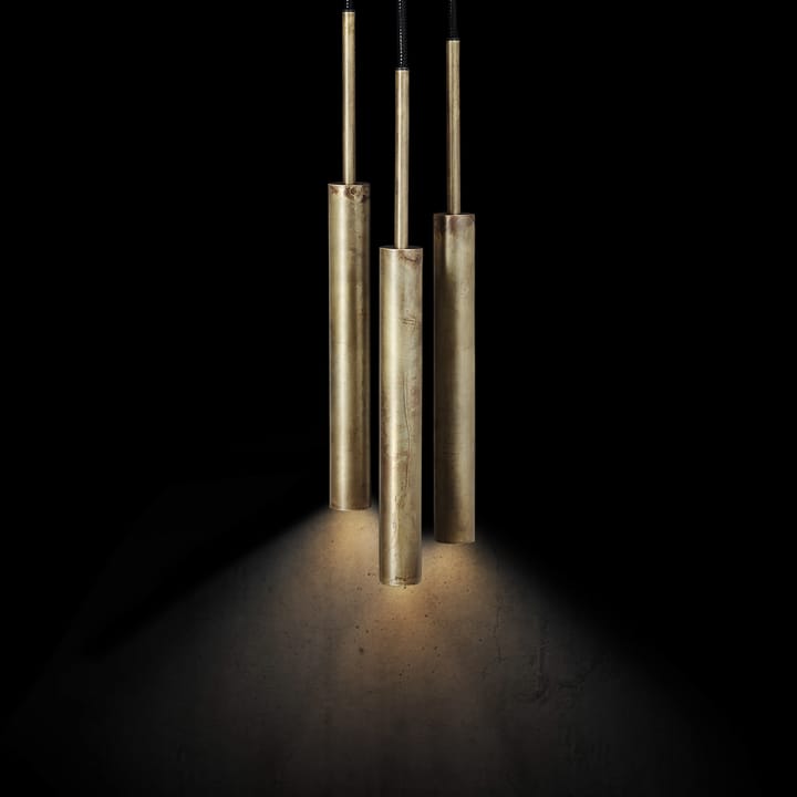 Stav pendant XL, Black/raw brass Konsthantverk