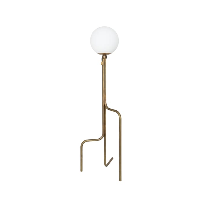 Strapatz floor lamp, Raw brass/matte white Konsthantverk