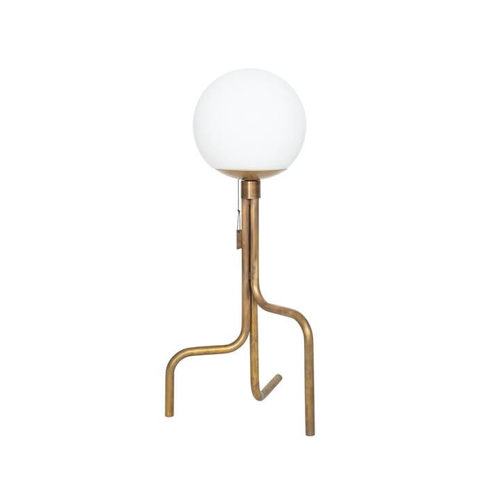 Strapatz table lamp, Raw brass/matte white Konsthantverk