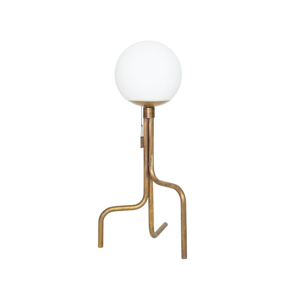 Konsthantverk Strapatz table lamp Raw brass/matte white