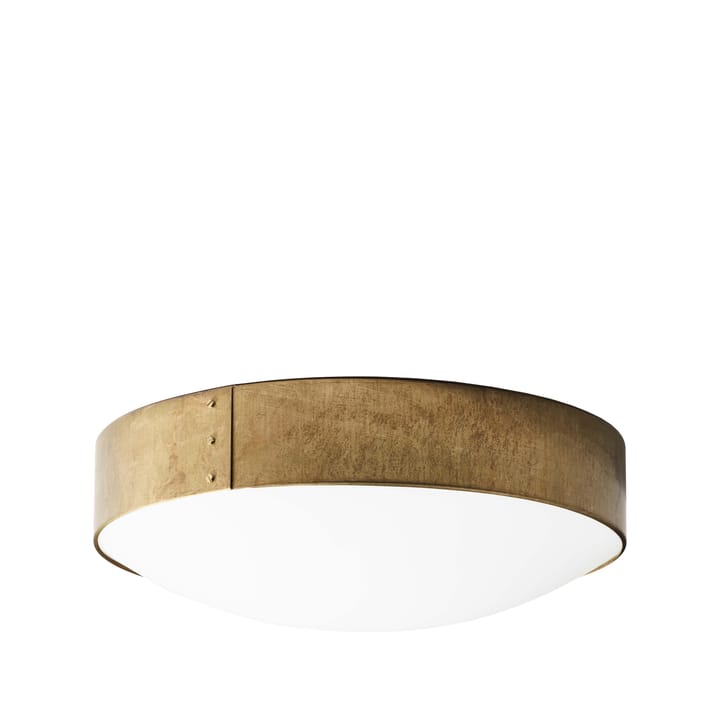 Svep ceiling light, Raw brass, ø45cm, opal acrylic Konsthantverk