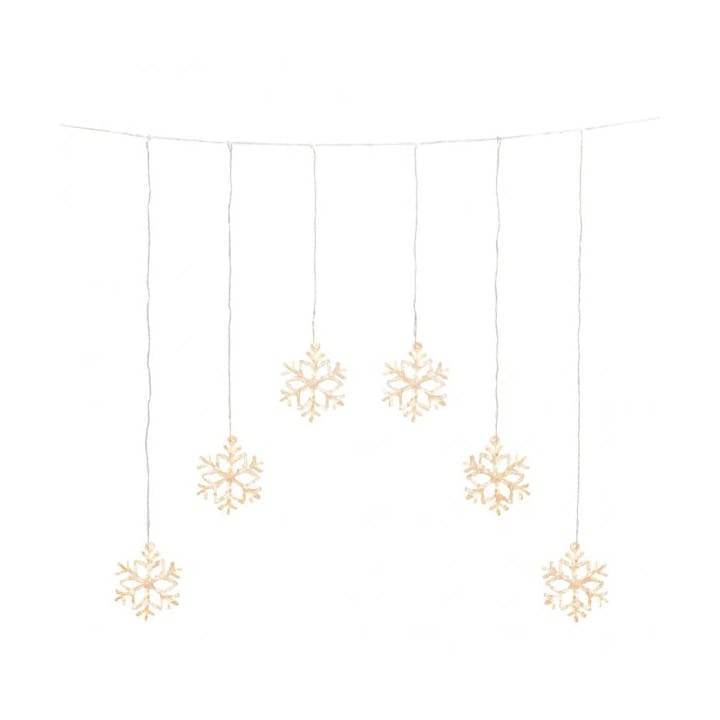 Curtain string snowflakes 6 lights 90 cm - Clear - Konstsmide