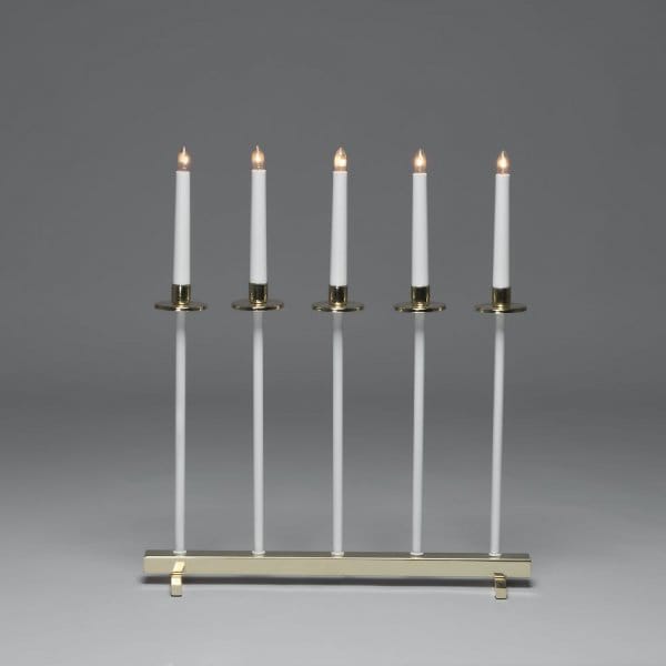 Electric candle holder 5 lights 50 cm - White - Konstsmide