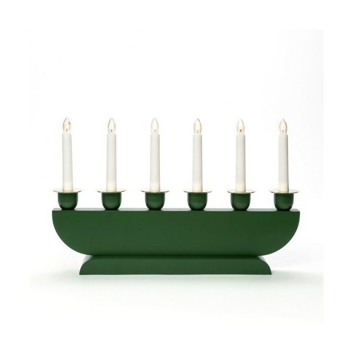 Konstsmide Electric candle holder 6 candles 25.7 cm Green