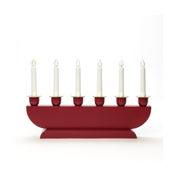 Electric candle holder 6 candles 25.7 cm - Red - Konstsmide