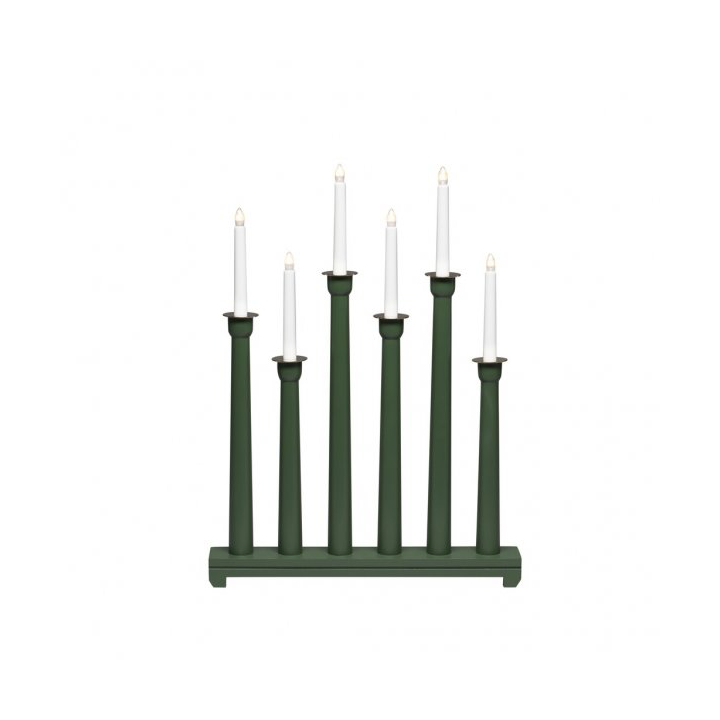 Konstsmide Electric candle holder 6 lights 59 cm Green