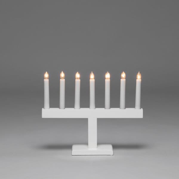 Electric Candle Holder 7 Lights 27 cm, White Konstsmide