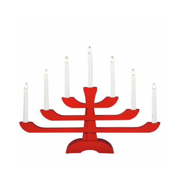 Electric Candle Holder 7 Lights 39 cm - Red - Konstsmide