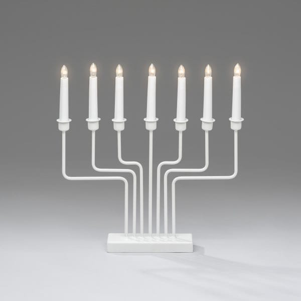 Electric Candle Holder 7 Lights 39 cm - White - Konstsmide