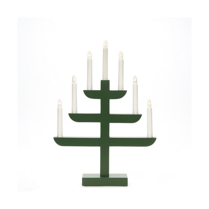 Electric candle holder 7 lights 46 cm - Green - Konstsmide