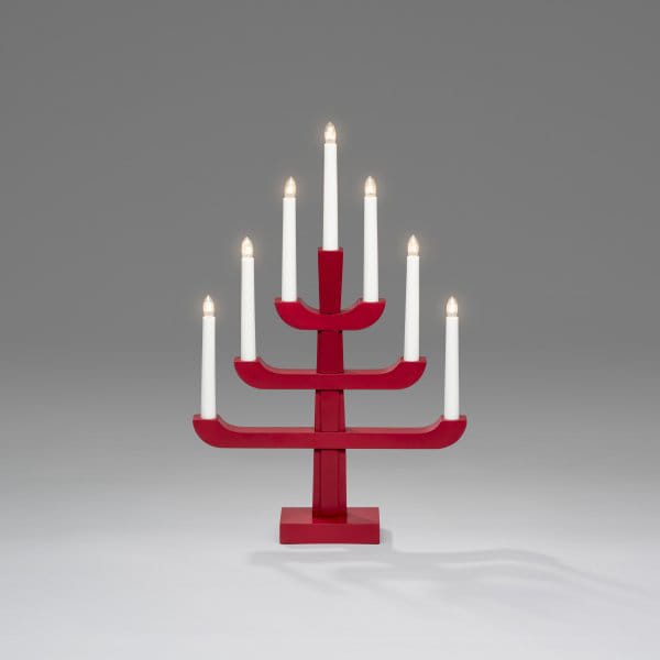 Electric Candle Holder 7 Lights 50 cm - Red - Konstsmide