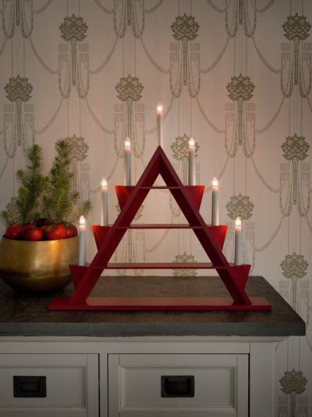 Electric Candle Holder 7 Lights 51.5 cm - Red - Konstsmide