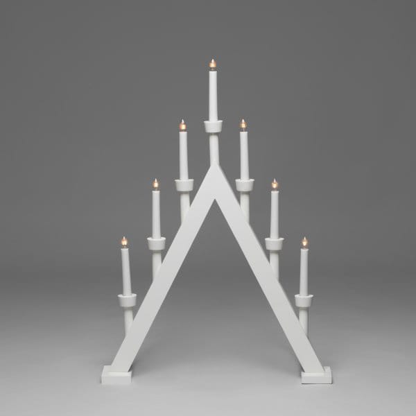 Electric Candle Holder 7 Lights 65 cm - White - Konstsmide