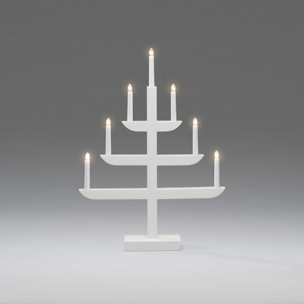 Electric Candle Holder 7 Lights 65 cm - White - Konstsmide