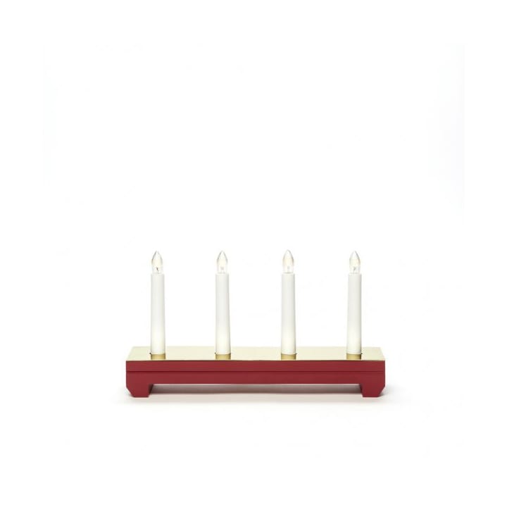 Electric candlestick 4 candles 17 cm - Red - Konstsmide