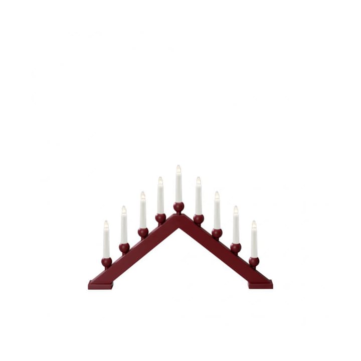 Electric Candlestick 9 lights 37 cm - Dark red - Konstsmide