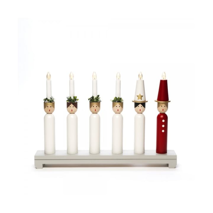 Electric candlestick Lucia 6 lights 30 cm - White - Konstsmide