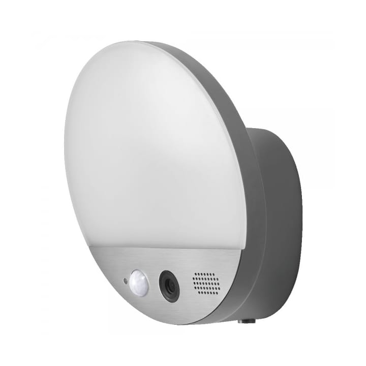 Smart outdoor wifi round camera wall lamp Ø18 cm, Dark grey Ledvance