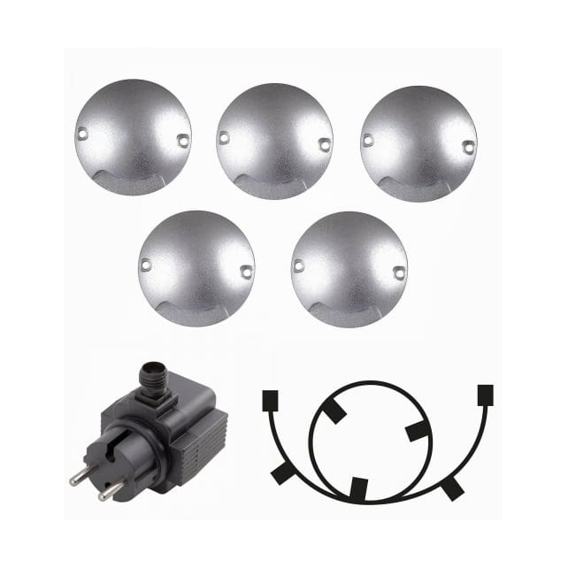 Zenit wall and terrace fixture 5-pack - Silver - Lightson