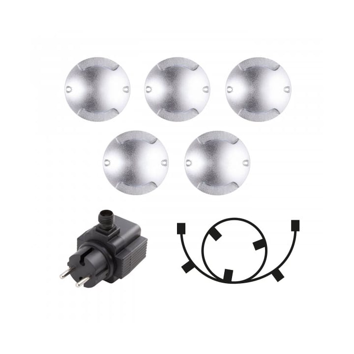 Zenit Wall and Terrace Luminaire Duo 5-Pack, Silver Lightson