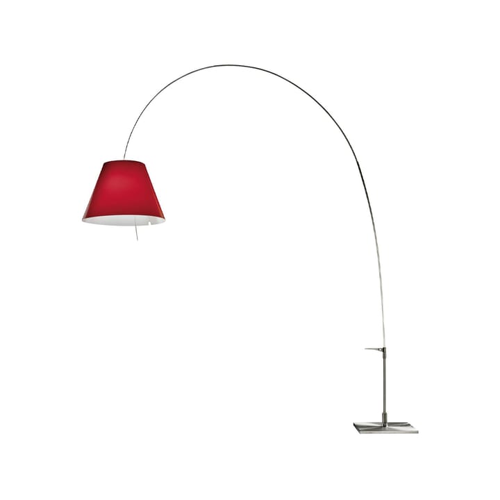 Lady Costanza D13E d floor lamp, Red shade, aluminium stand Luceplan