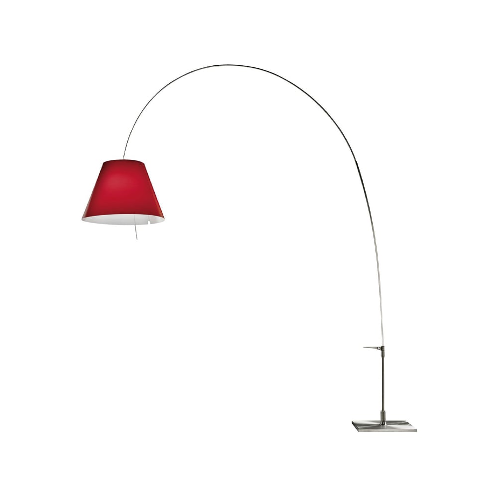 Luceplan Lady Costanza D13E d floor lamp Red shade, aluminium stand