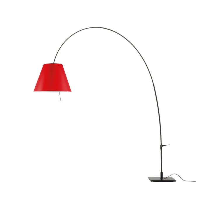 Lady Costanza D13E d floor lamp, Red shade-black lacquered stand Luceplan