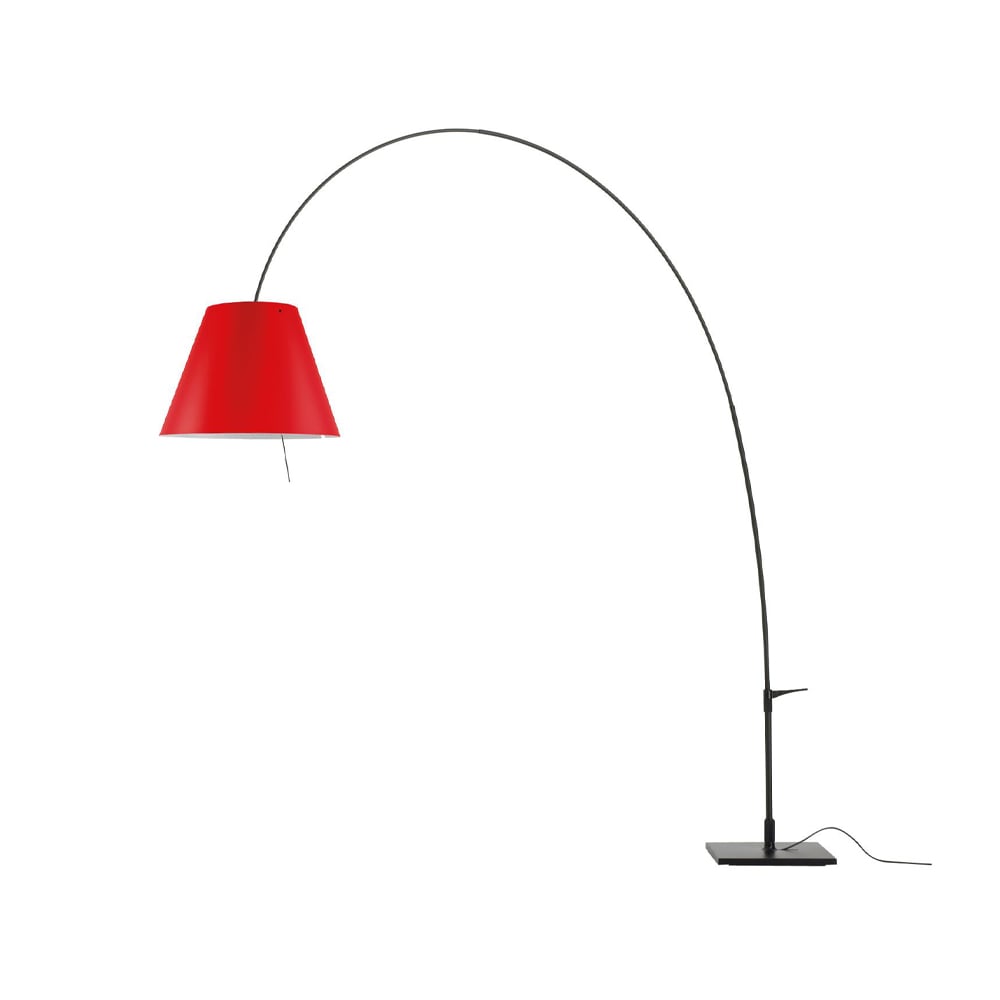 Luceplan Lady Costanza D13E d floor lamp Red shade-black lacquered stand