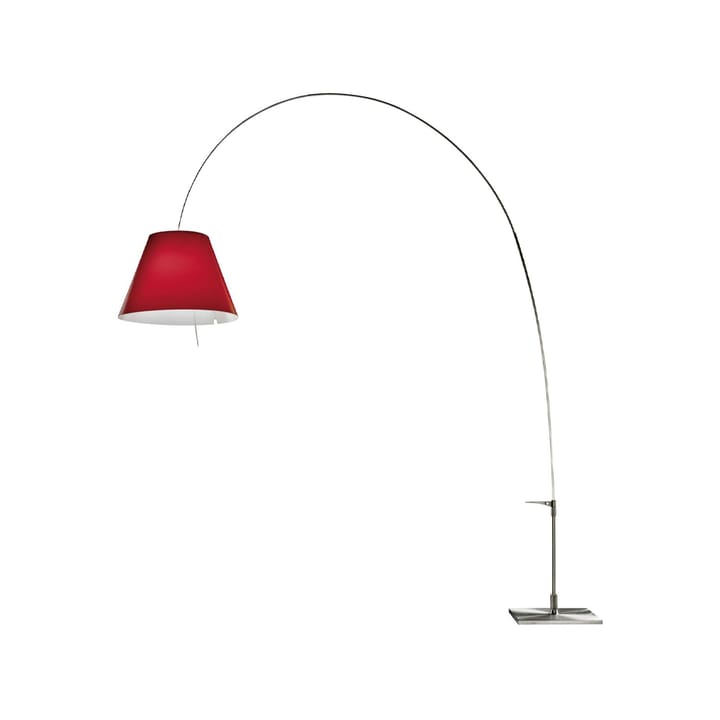 Lady Costanza D13E d golvlampa, röd skärm, aluminiumstativ Luceplan