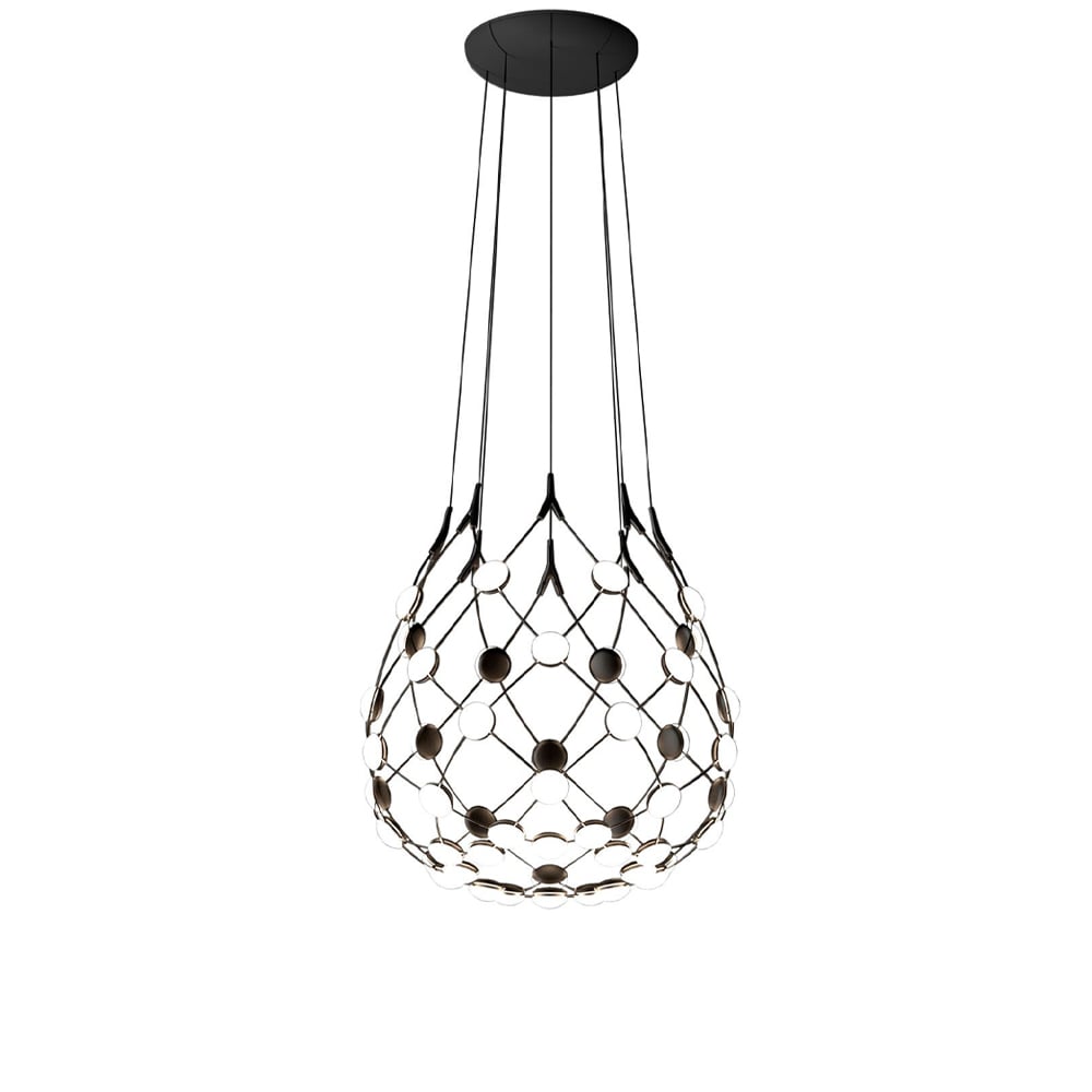 Luceplan Mesh ceiling lamp Black, small, cable 1m