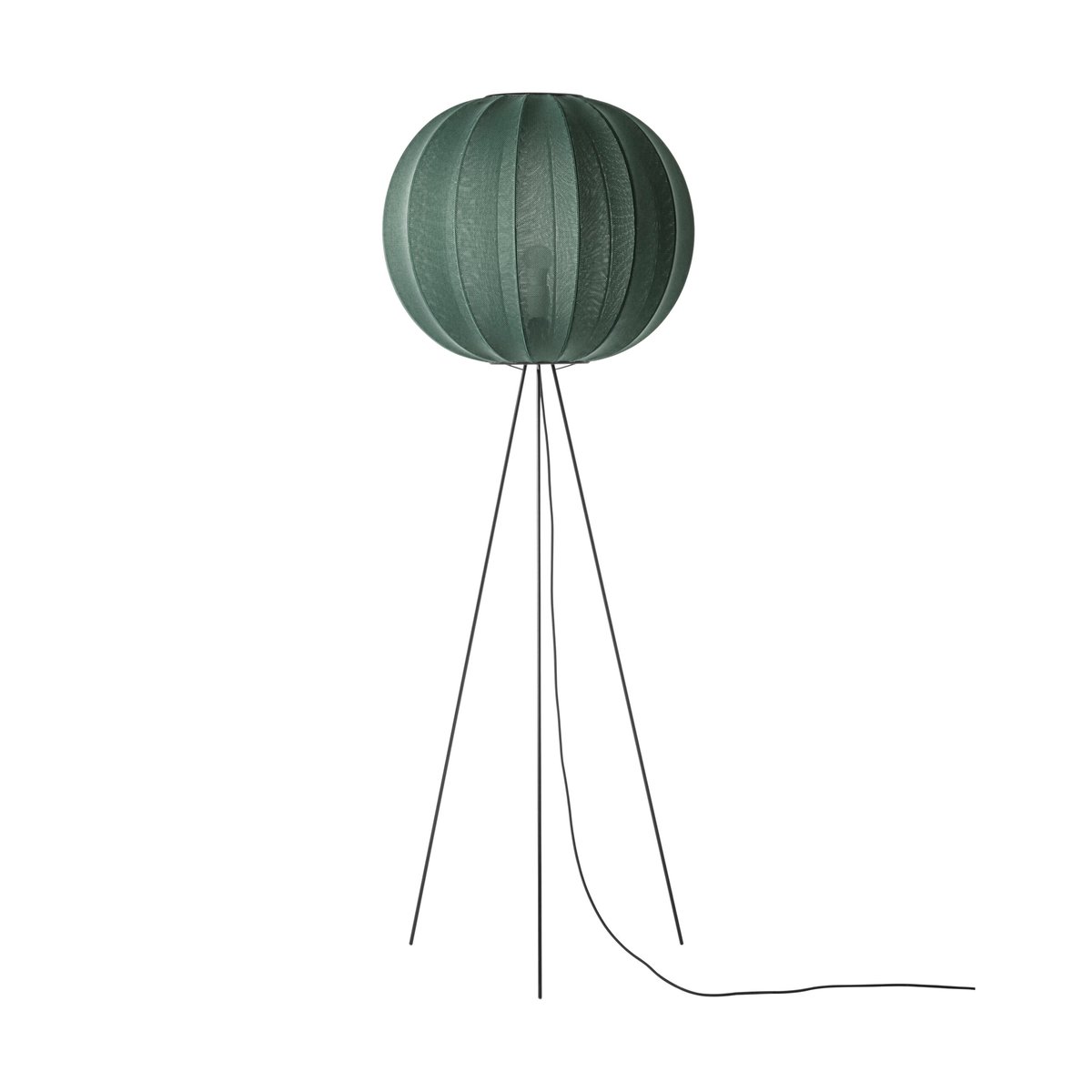 Made By Hand Knit-Wit 60 Round High floor lamp Tweed green