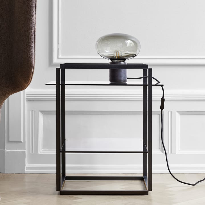 Karl-Johan bordslampa, Black marquina-smoked glass New Works