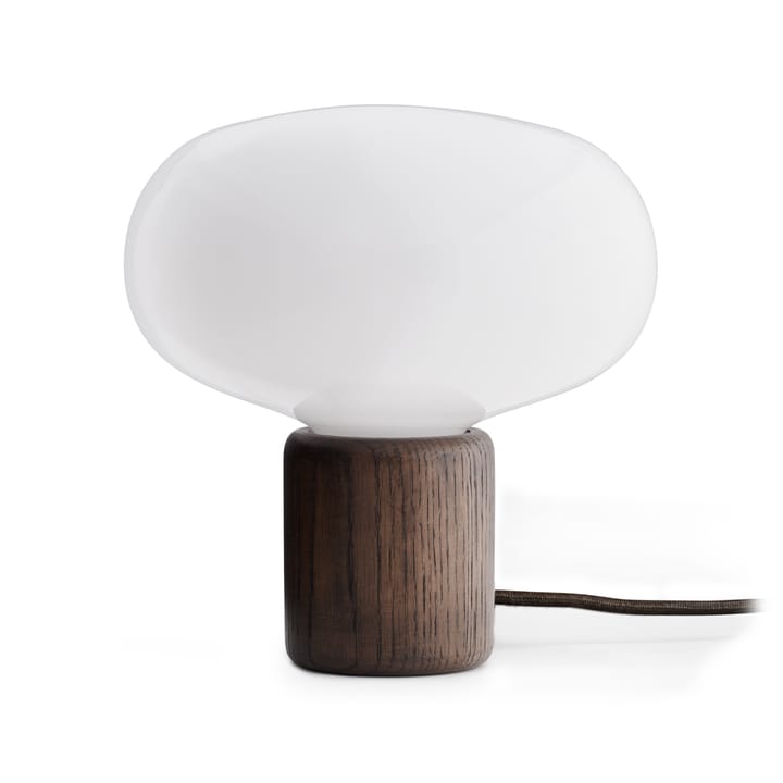 Karl-Johan bordslampa, Smoked oak-white opal glass New Works