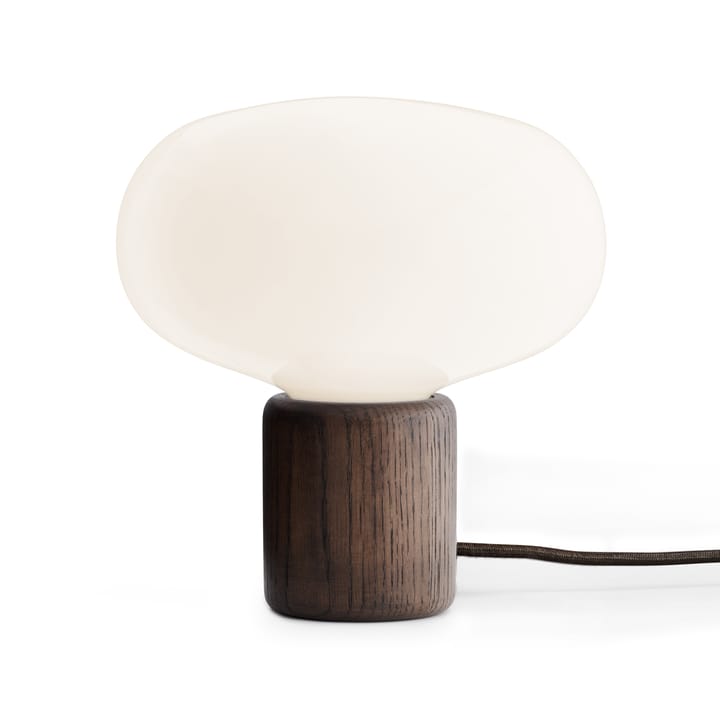 Karl-Johan bordslampa, Smoked oak-white opal glass New Works