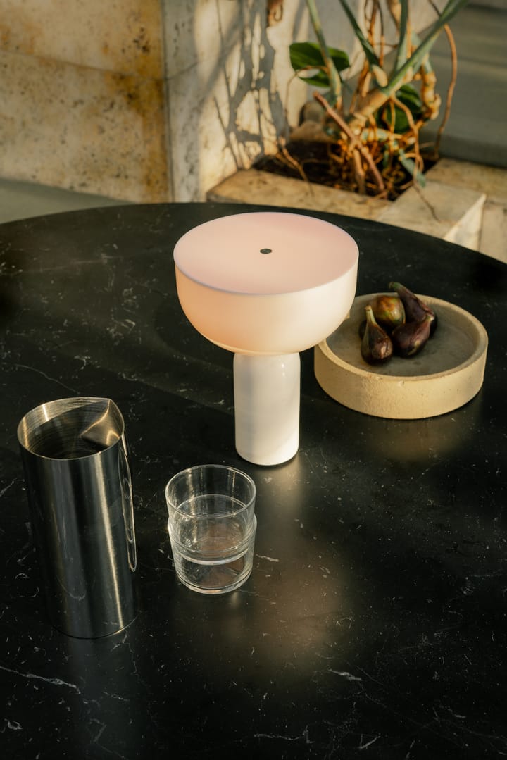 Kizu portable table lamp, White marble New Works