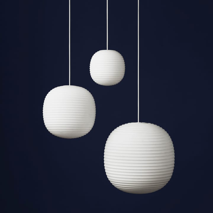 Lantern pendel medium, Frosted white opal glass New Works