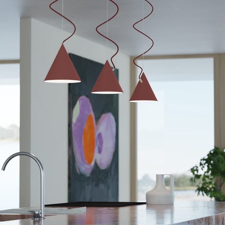 Castor pendant 20 cm, Bordeaux red-dark red-brass Noon