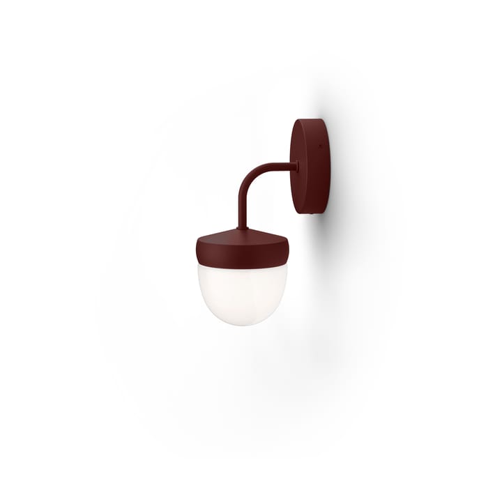 Pan wall lamp frosted 10 cm, Bordeaux red Noon