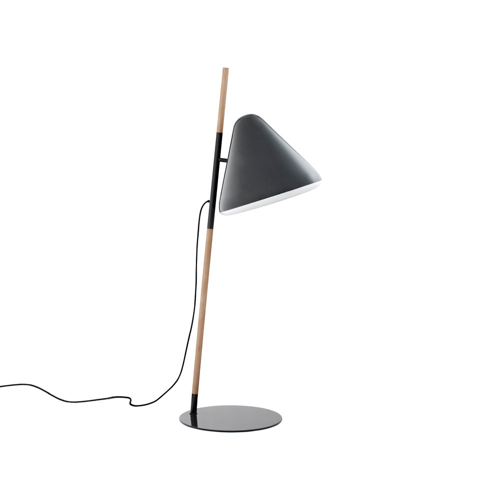 Normann Copenhagen Hello floor lamp Grey, beech legs