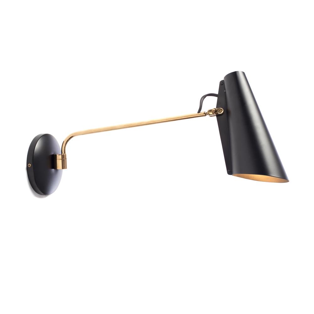 Northern Birdy wall lamp Black-brass